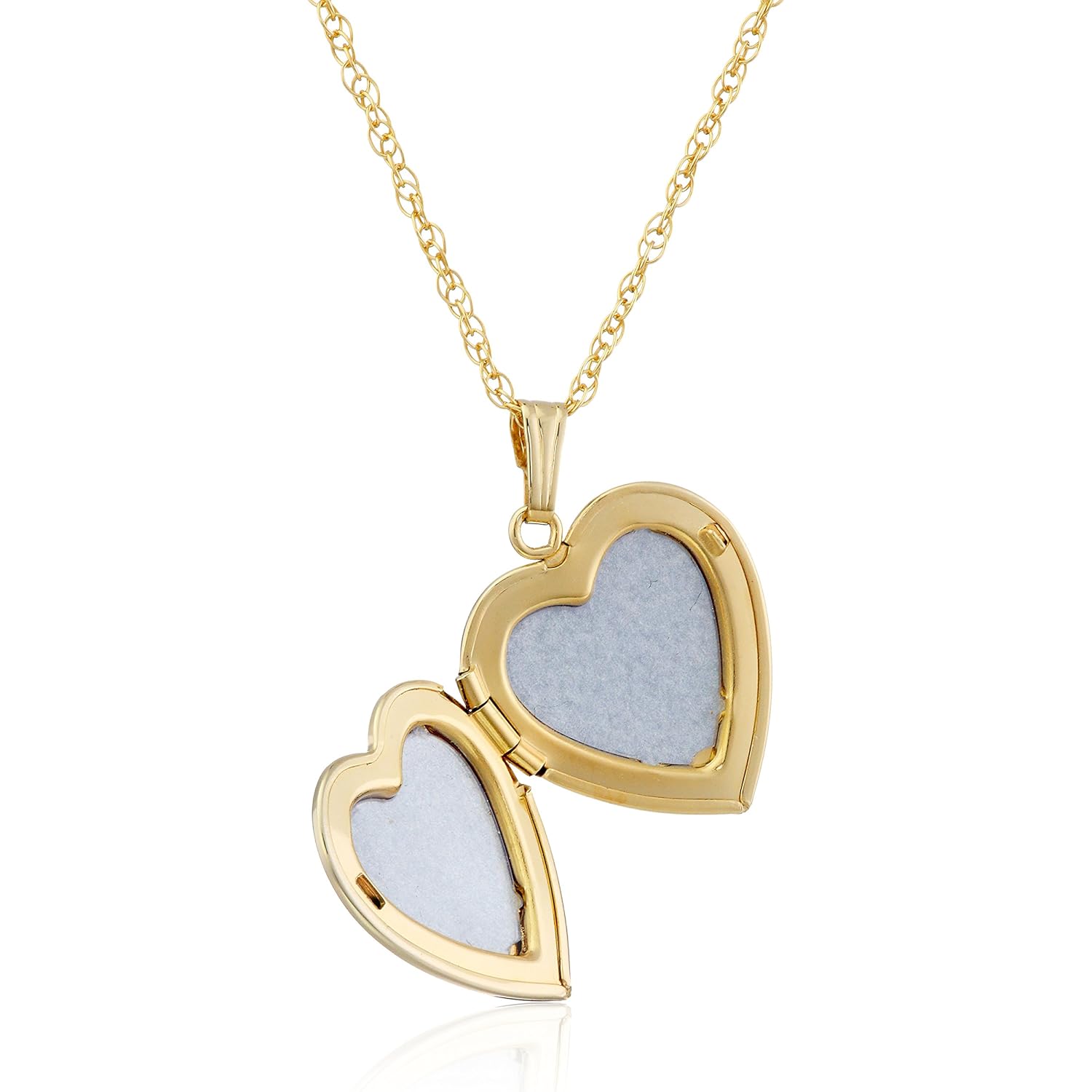 Amazon Essentials 14k Engraved Flowers Heart Locket Necklace, 18"