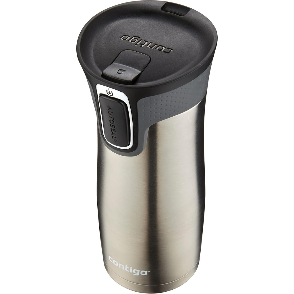 Contigo West Loop Stainless Steel Travel Mug With Autoseal Lid, 16Oz., Stainless Steel/Black