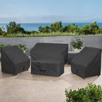 Porch Shield Patio Fire Pit Cover - Waterproof 600D Outdoor Rectangular Gas Fire Table Cover Deck Box Protector - 44 X 26 Inch, Black