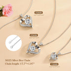 KRZ 1-3CT Moissanite Heart Necklaces for Women Wife, S925 'I LOVE YOU' Women's Jewelry, Anniversary Birthday Gifts for Women, Birthday Gift Ideas for Wife, Women's Necklaces for Her Girlfriend