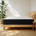 Full Size 12 Inch Hybrid Innerspring Mattress, Individual Pocket Coils Gel Memory Foam, Medium Soft Black & White Cover, Fiberglass Free Certipur-Us Certified Compressed Bed In A Box, 54" X 75"