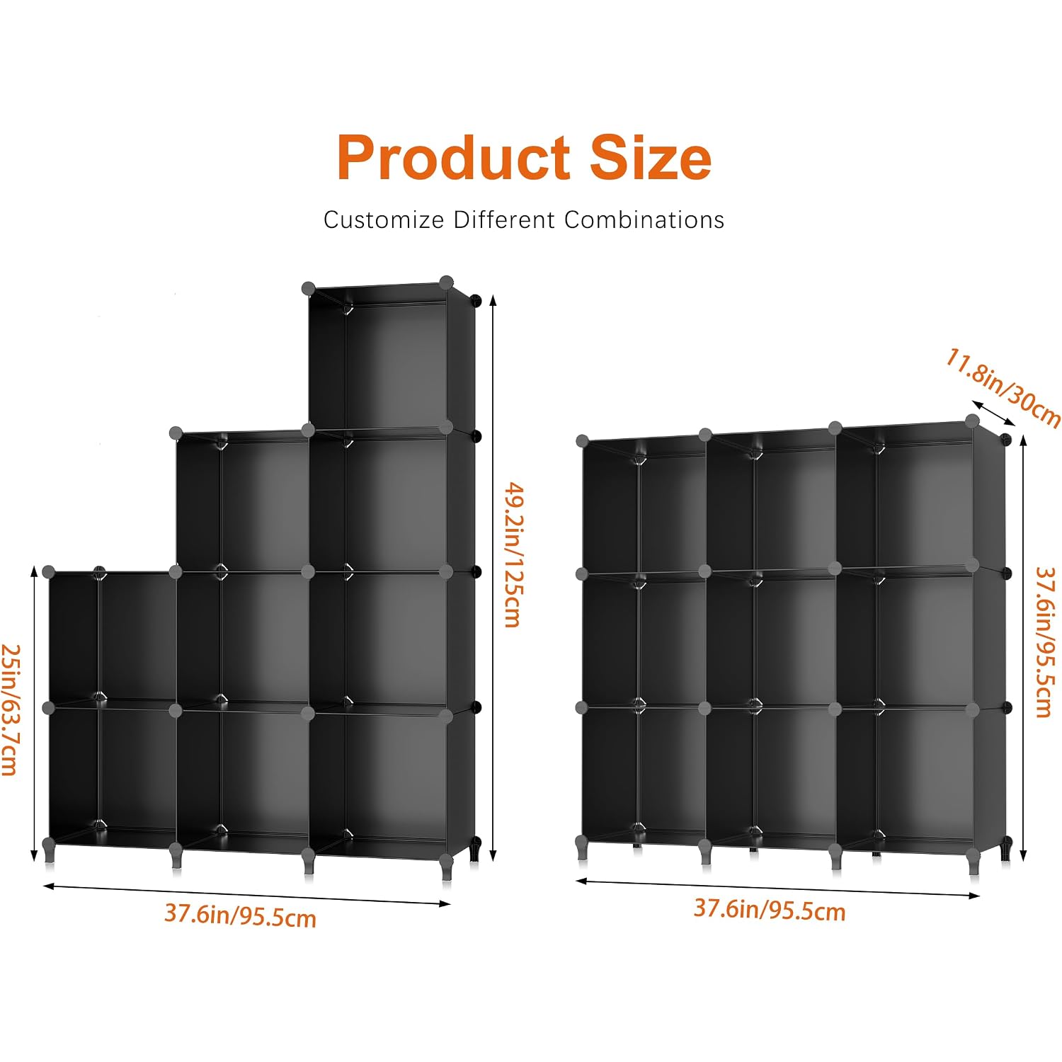 Homidec Closet Organizers And Storage, 9 Cube Storage Organizer, Portable Closet Organizer Cubes Shelves For Clothes, Bedroom, Kids Room, Bathroom, Wardrobe, Garment Racks, Black