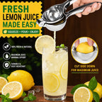 Tezz Premium Lemon Squeezer, Large Heavy Duty Handhelp Juicer For Lemon, Metal Hand Press Citrus Juicer, Lime Squeezer Bar Tool, Manual Citrus Press | Large Bowl Ergonomic Handle Easy Handheld Press For Lemons And Limes