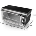Black+Decker To3250Xsbd 8-Slice Extra Wide Convection Countertop Toaster Oven, Includes Bake Pan, Broil Rack & Toasting Rack, Stainless Steel/Black