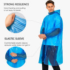 Disposable Rain Ponchos For Adults, Clear Poncho With Hood, Emergency Raincoats For Hiking, Camping, Travel