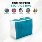 3 Pack Clear Plastic Storage Bags, Durable Zippered Storage Bags For Comforters, Blankets, Clothes, And Bedding - Breathable Nonwoven With Clear Front For Easy Organizing 20X20X8