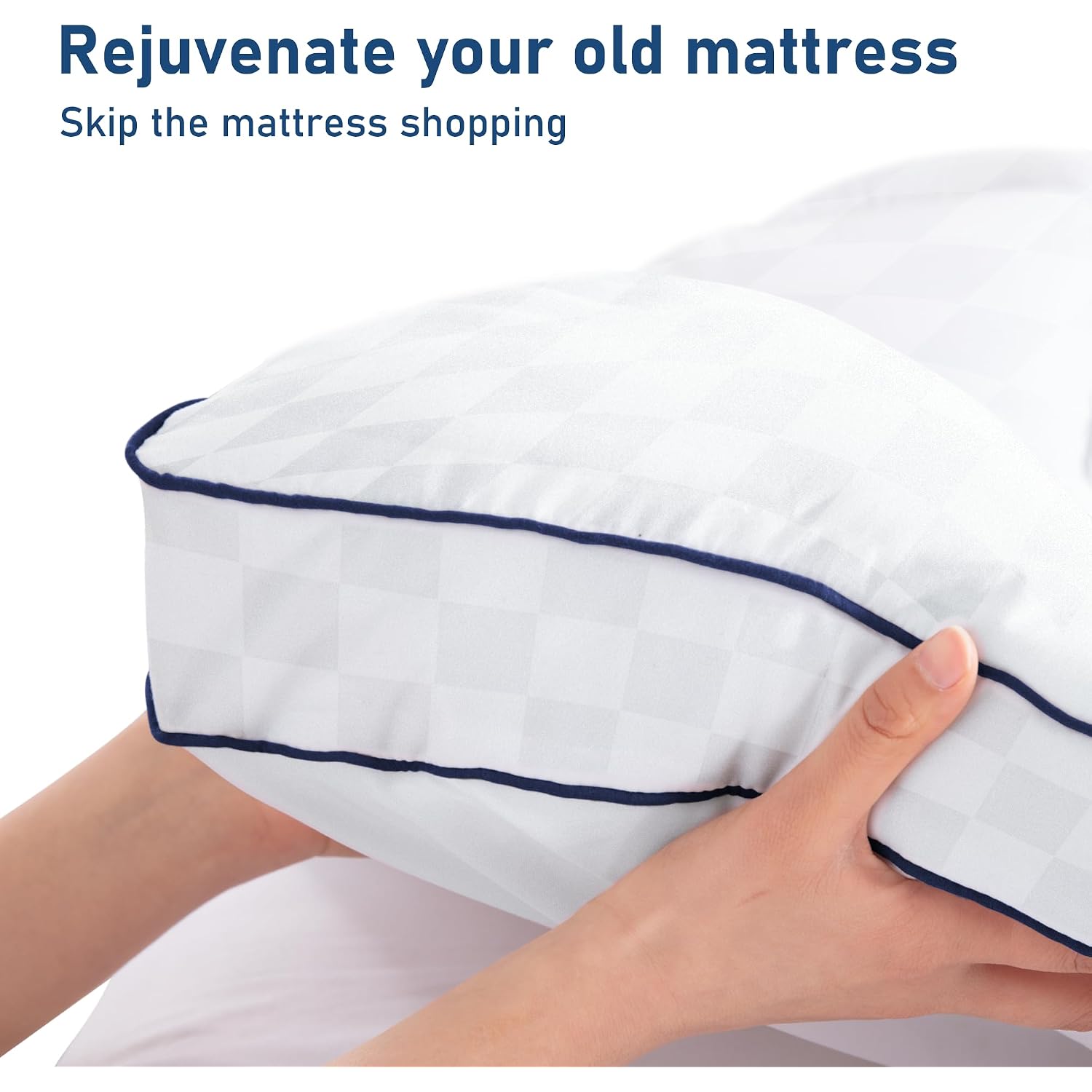 Bedluxury Queen Mattress Topper Extra Thick Pillowtop Mattress Pad Cover Cooling And Plush With 8-21 Inch Deep Pocket 3D Snow Down Alternative Fill