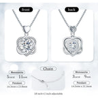 InfinityLove Heart Necklaces for Women, 5-3 Carats Moissanite, Sterling Silver Pendant Jewelry, Anniversary Birthday Gifts for Wife, Girlfriend, Daughter, Mom
