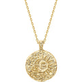 PAVOI 14K Gold Plated Engraved Coin Pendant Necklaces for Women | Byzantine Coin Pendants | Bohemian Necklace