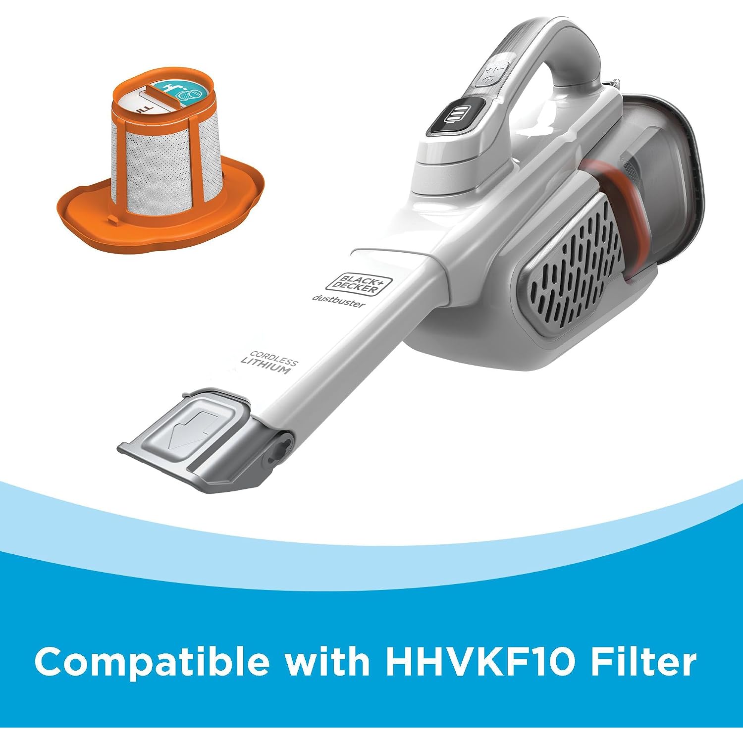 Black+Decker Dust Buster Hand Held Vacuum Cordless Rechargeable, Portable Vacuum For Car, Extended Runtime, Powerful Suction, Extra Long Crevice Tool, Advancedclean+ (Hhvk320J10)