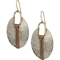 SPUNKYsoul Boho Earrings for Women Gold Silver Copper Dangle Oval or Round Ethnic Trendy Western Hammered Gift Handmade Mixed Metal African Jewelry
