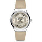 Swatch Irony Sistem51 Unisex Watch Casual Polymer Beige Automatic Waterproof Mocha Dream