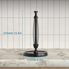 Paper Towel Holder Countertop, One-Handed Tear, Stainless Steel, Weighted Base, Black, Paper Towel Roll Holder Stand with Ratchet Mechanism for Kitchen Bathroom Farmhouse Essentials Decor Accessories