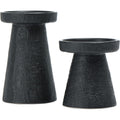 Main + Mesa Stoneware Pillar & Taper Candle Holders, Set of 2