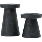 Main + Mesa Stoneware Pillar & Taper Candle Holders, Set of 2