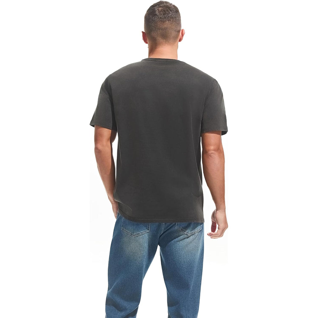 Veiisar Men'S Heavy Weight Crew Neck 100% Cotton T-Shirt - 250G/M² Thick Distressed Washed T-Shirts For Men