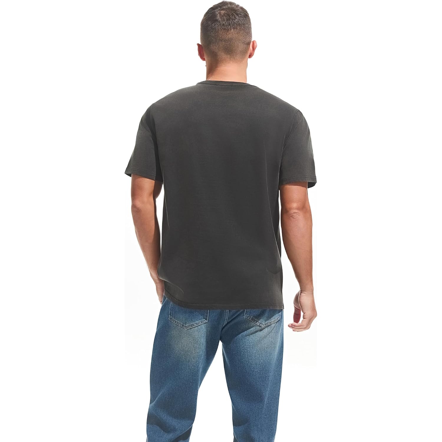 Veiisar Men'S Heavy Weight Crew Neck 100% Cotton T-Shirt - 250G/M² Thick Distressed Washed T-Shirts For Men