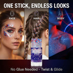 Patriotic Red White And Blue Glitter Stick 2 Pack, Face & Body Glitter Makeup For Women And Girls, Waterproof Usa Flag Glitter For 4Th Of July, Memorial Day, Veterans Day & Usa 250Th Anniversary