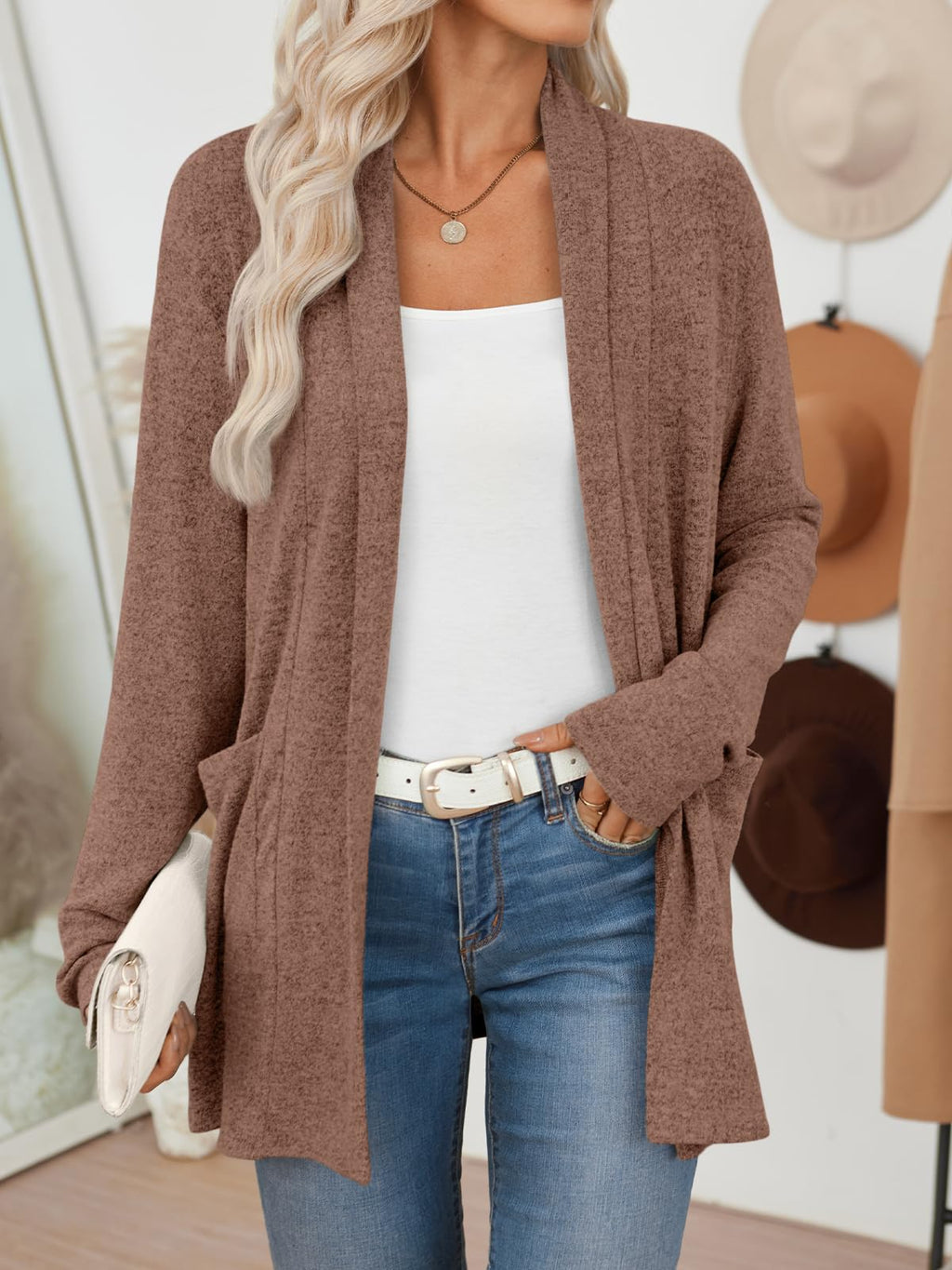 LILLUSORY Cardigan for Women Lightweight Cardigans Fall Fashion Outfits | Open Front Long Cardigan with Pockets, Business Casual Travel Outfits