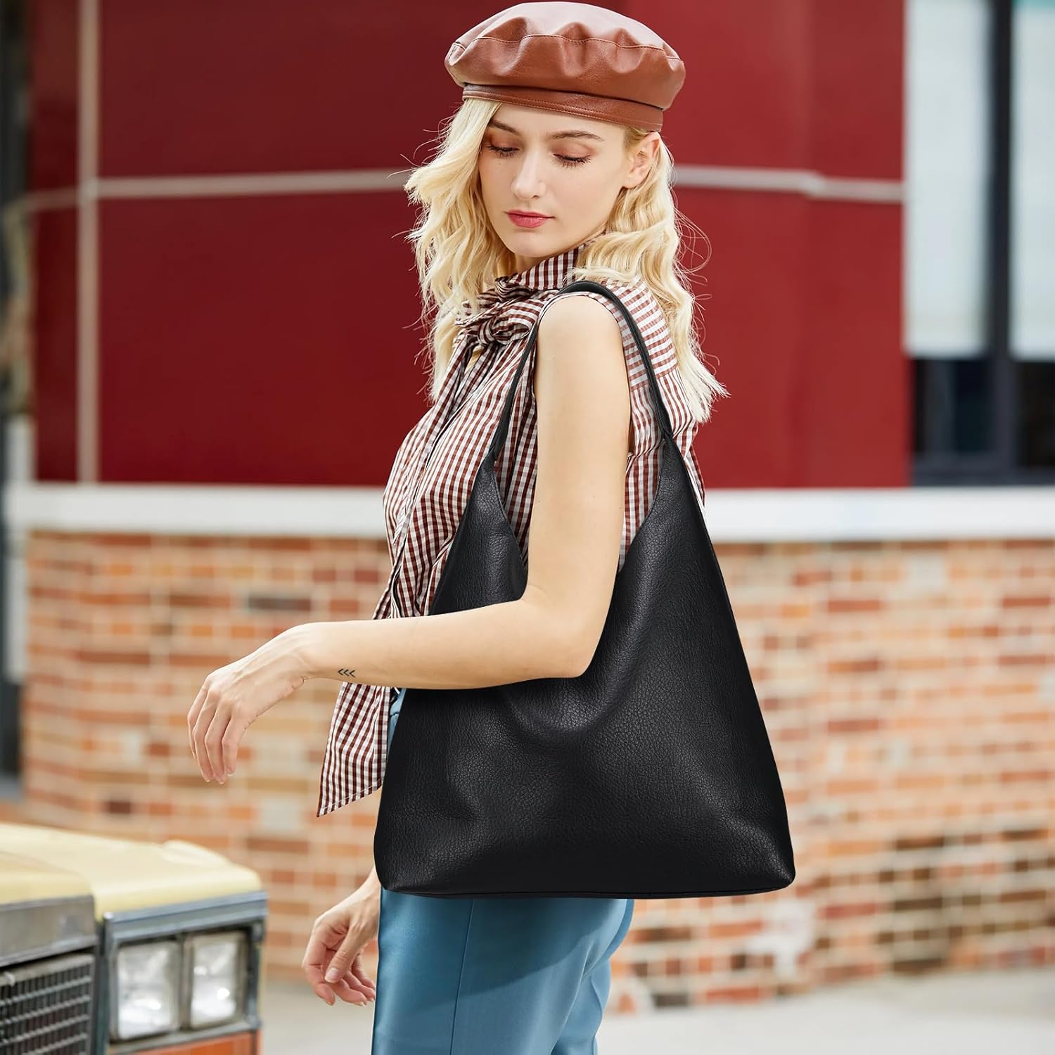 Slouchy Hobo Bags for Women Made of Genuine Leather Soft Shoulder Handbags Perfect for Work Travel and School