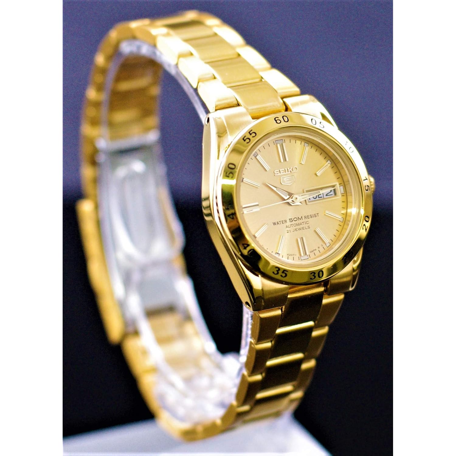 Seiko 5 Sports Automatic Gold Dial Ladies Watch Symg44K1