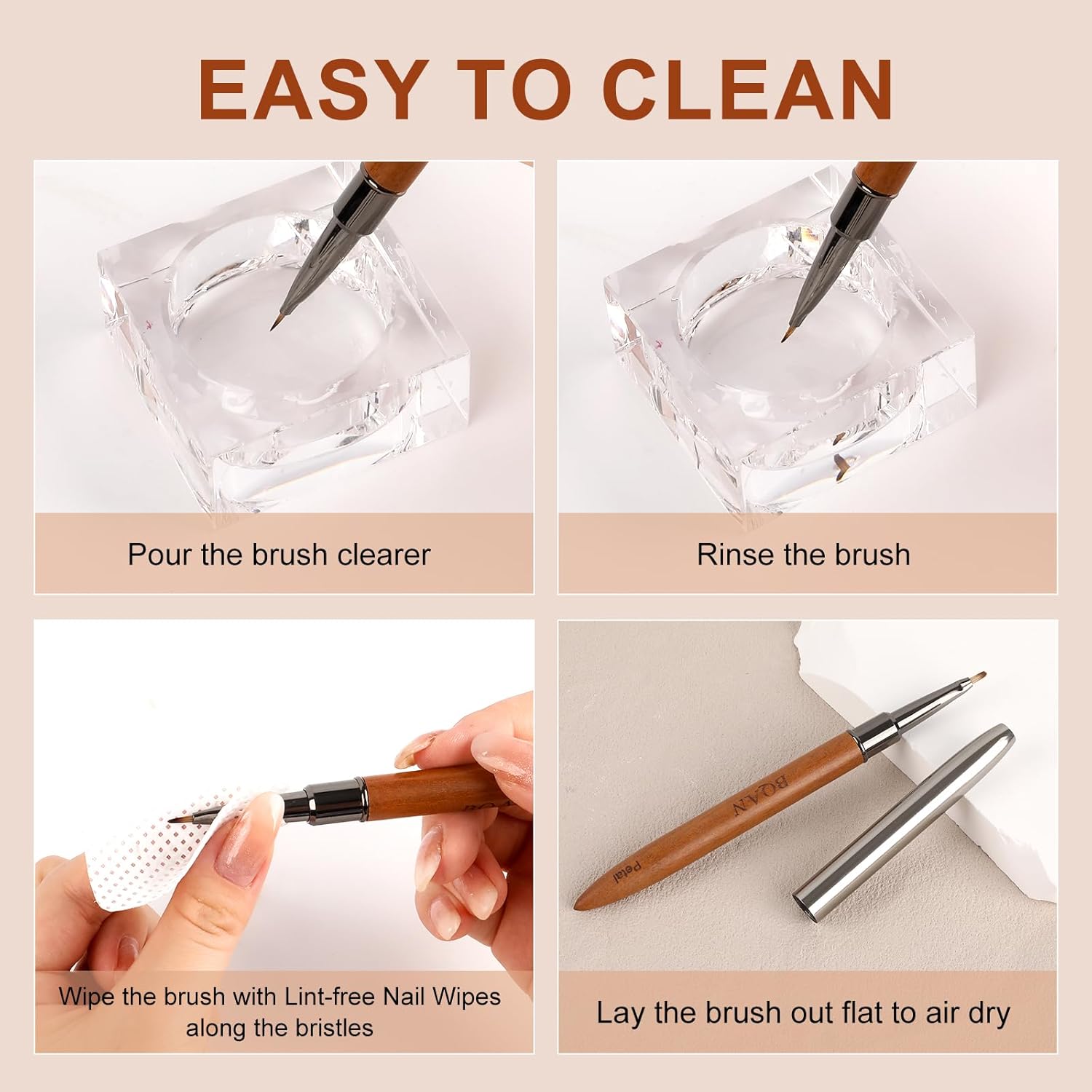 BQAN 1Pcs Nail Art Brushes Daisy Pen Nail Brush for Flower, Petal & Leaves Gel Polish Nails Design Painting Tool with Wooden Handle Salon DIY at Home