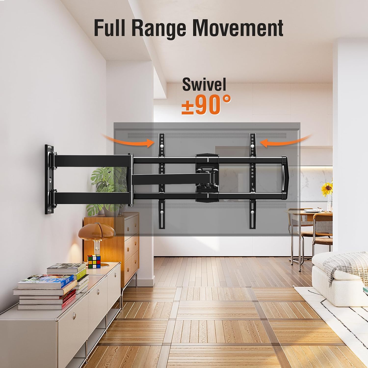 Elived Long Arm Tv Mount For Most 42-75 Inch Tvs, 32" Long Extension Arm Corner Tv Wall Mount, Articulating Wall Mount Tv Bracket Swivel And Tilt, Holds Up To 99 Lbs. Max Vesa 600X400Mm