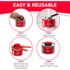 Gas One 12 Pack 6 Hour Chafing Fuel - Food Warmer for Chafing Dish Buffet Set - Reusable Liquid Safe Fuel With Wick & Lid Opener