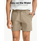 Maamgic Men’S Casual Shorts, 5"/7"/9" Stretch Summer Shorts, Durable Quick Dry Khaki Shorts With Elastic Waist