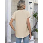 Button Down Shirts for Women Short Sleeve Tops V Neck Collar Blouses Business Casual Outfits