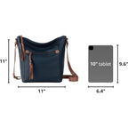 The Sak Ashland Crossbody Bag In Leather, Adjustable Crossbody Strap, Indigo