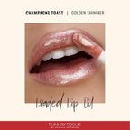 Runway Rogue Loaded Lip Oil, Hydrating and Plumping Lip Shimmer Oil with Tri-Peptide Formula, Pale Pearlescent Nude Shimmer, ‘Champagne Toast’