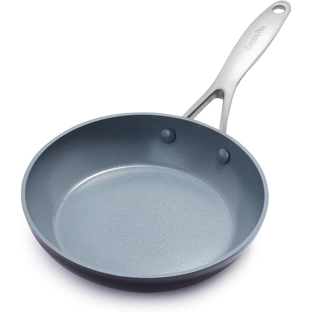 GreenPan Valencia Pro Hard Anodized Healthy Ceramic Nonstick 8" Frying Pan Skillet, PFAS-Free Cookware, Stainless Steel Handle, Induction Suitable, Dishwasher Safe, Oven Safe, Gray