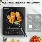 Amzchef Portable Induction Cooktop, 20 Temperature & Power Levels, 1800W | Induction Stove Burner With 6.8" Heating Coil, Low Noise Hot Plate, Single Electric Cooktops, 120°F To 465°F, 4 Hour Timer