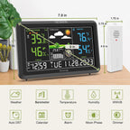 Dreamsky Weather Station Indoor Outdoor Thermometer Wireless, Atomic Clock | Digital Large Display With Backlight Dimmer, Usb Port, Inside Outside Temperature Humidity Monitor For Home (Plug-In)