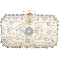 Womens Crystal Beaded Evening Bag Wedding Clutch Purse