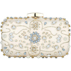 Womens Crystal Beaded Evening Bag Wedding Clutch Purse