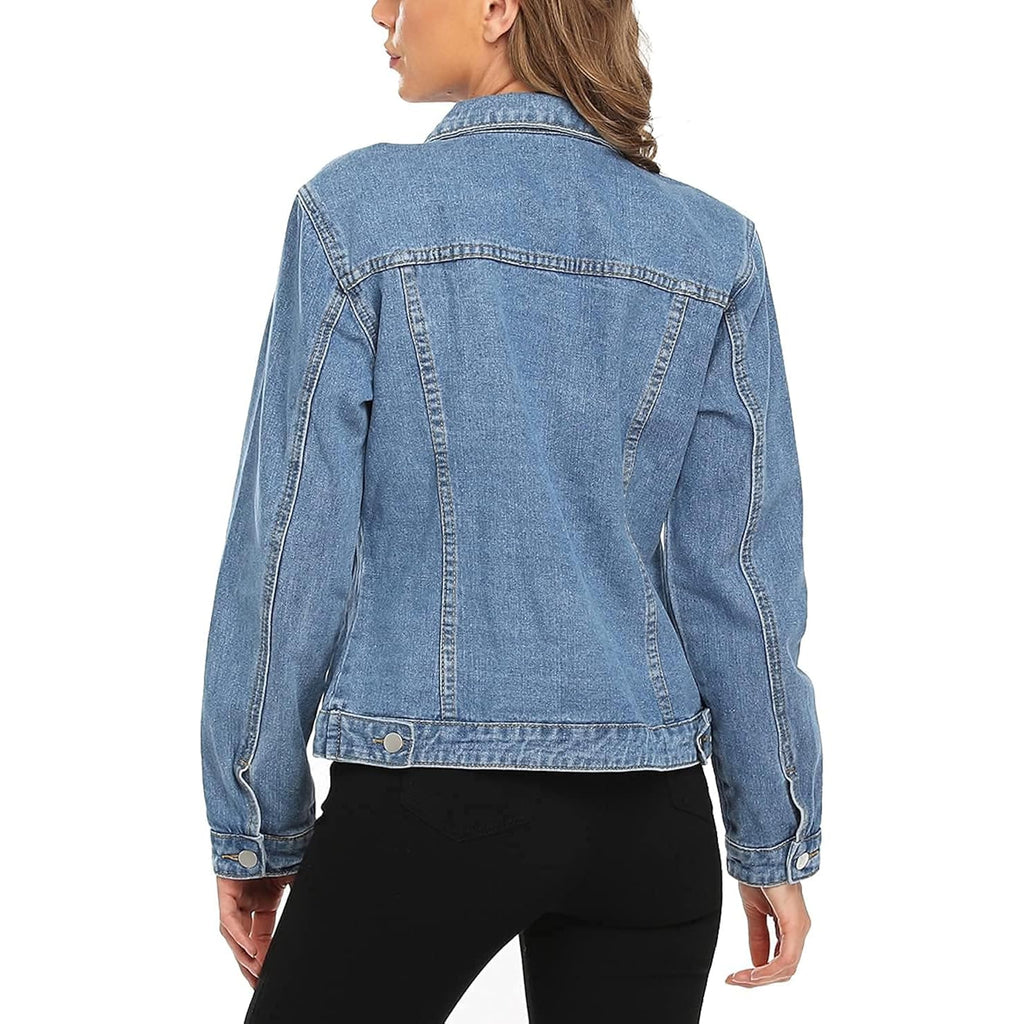 Miss Moly Women'S Denim Jacket Button Up Long Sleeve Basic Trendy Jean Jacket Coat With Pockets