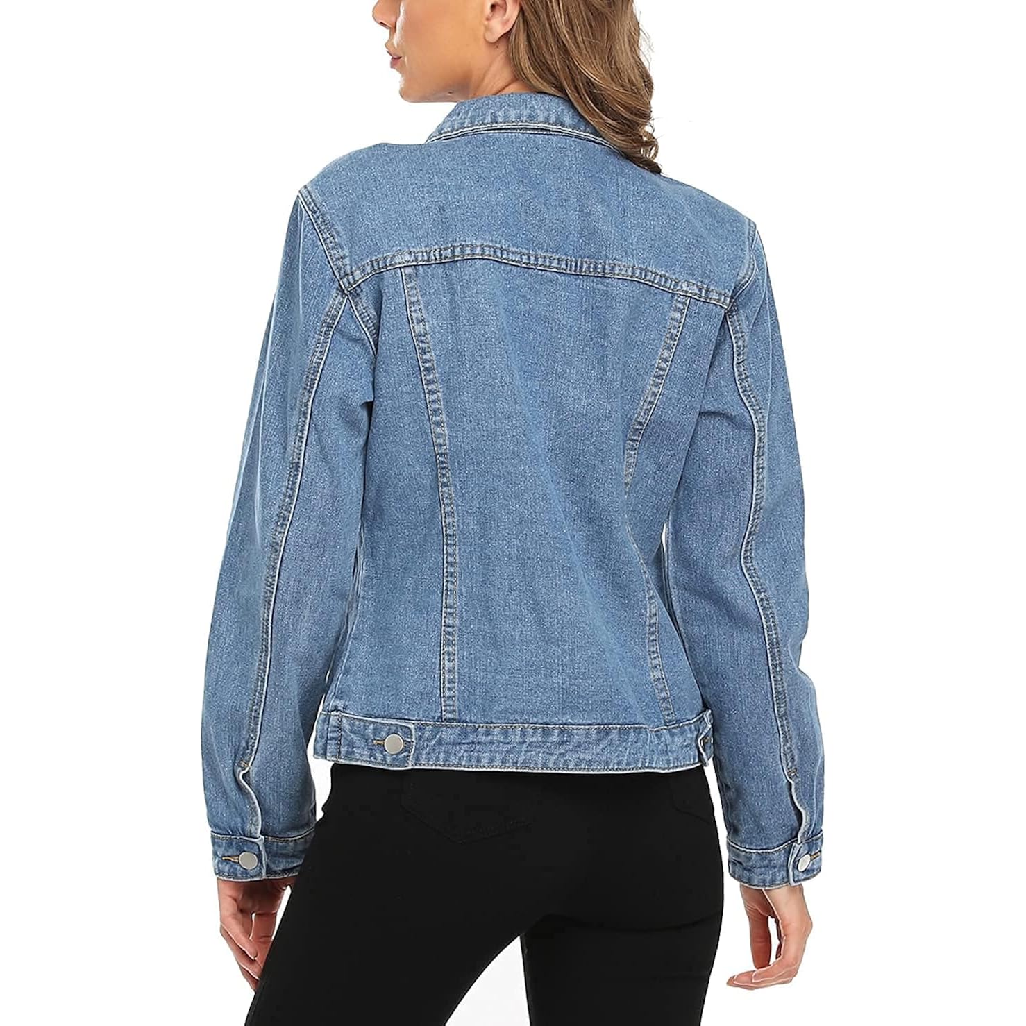 Miss Moly Women'S Denim Jacket Button Up Long Sleeve Basic Trendy Jean Jacket Coat With Pockets