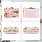 Women Clutches Flower Evening Handbag Chain Strap Shoulder Bag