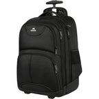 Matein Rolling Backpack, 17 Inch Water Resistant Wheeled Laptop Backpack | Carry On Luggage Business Bag, Large Capacity, Overnight College Computer Bag, Trolley Suitcase For Men Women, Travel, Black