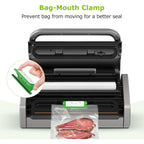 Bonsenkitchen Vacuum Sealer Machine, Globefish Technology for Perfect Vacuum Sealing, Powerful Low-Noise Food Vacuum Sealer with Easy Handle Design, Built-in Cutter & Bag Storage, 1 Bag Roll & 10 Bags