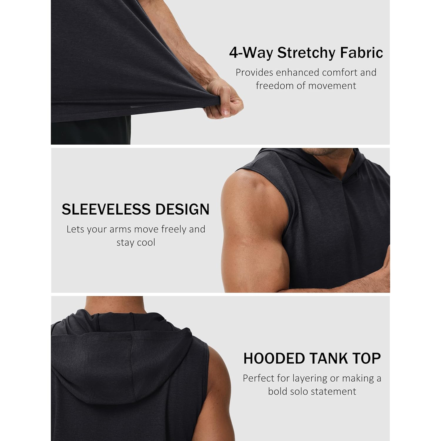 Magcomsen Men‘S Upf 50+ Sleeveless Hoodie Sun Protection Cooling Muscle Tank Top For Workout Gym Fitness