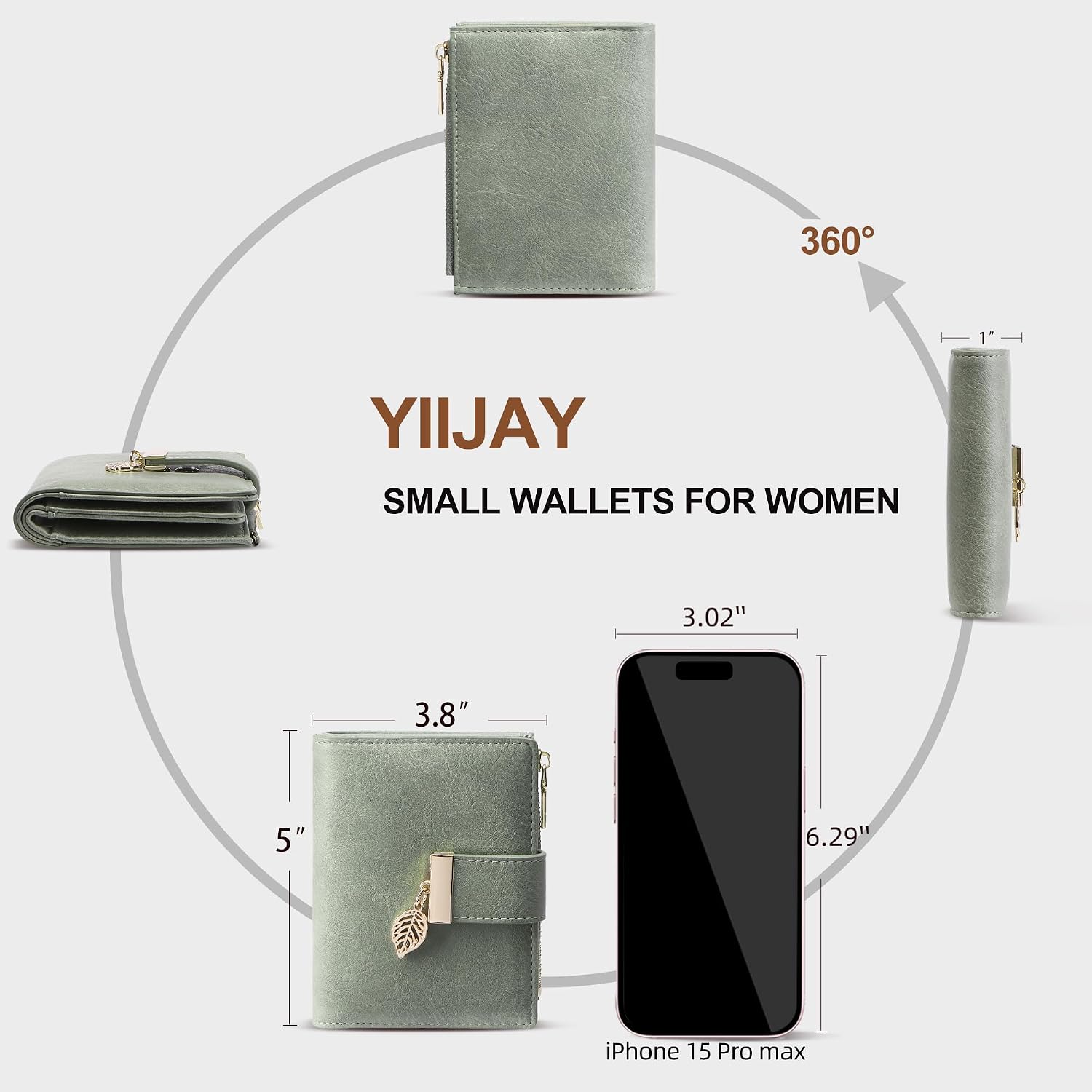 Small Wallet Women Rfid Blocking Leather Bifold Wallet Credit Card Holder For Women Ladies Compact Wallet Mini Purse With Zipper Pocket