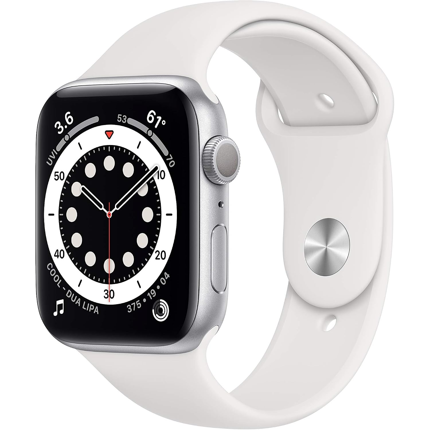Apple Watch Series 6 (Gps, 44Mm) - Silver Aluminum Case With White Sport Band (Renewed)