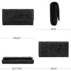 MEITRUE Women's Wallet Leather RFID Blocking Trifold Ladies Purse Embossed long Clutch Card Holder Phone Checkbook Organizer