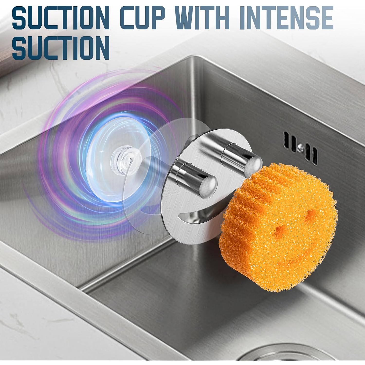 Yoshiky Stainless Steel Smiley Face Dish Sponge Holder, Silver Sink Caddy Organizer Storage With Suction Cup For Kitchen, Rv Apartment Kitchen Accessories Decor Scrubber