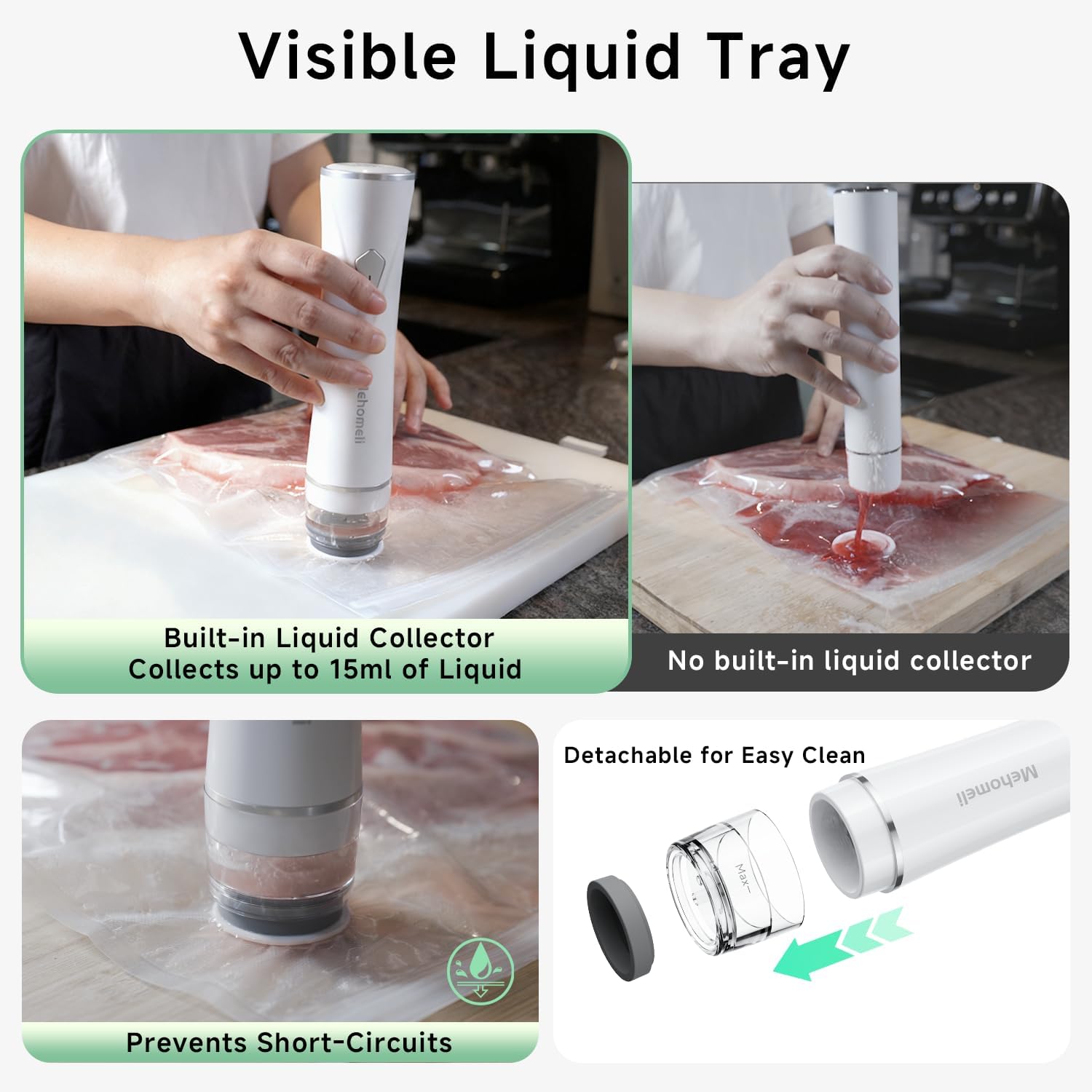 Compact Vacuum Sealer For Food (Vacuum Sealer Machine + 30 Reusable Vacuum Bags), Powerful Handheld Vacuum Sealer Machine, Seal Food 6X Fresh Longer, Portable & Wireless, Easy-Clean