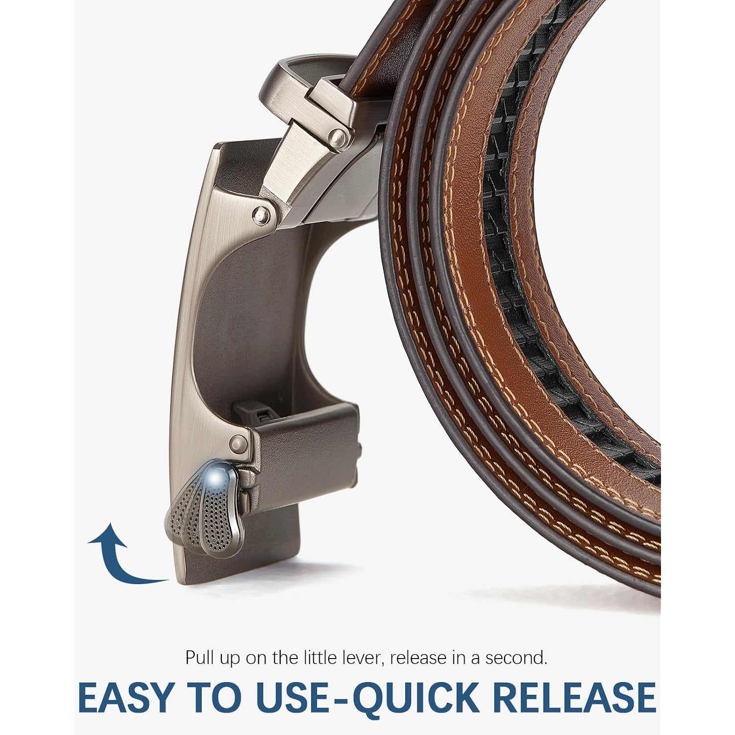 Bostanten Mens Belt Leather Ratchet Belt For Men Dress And Casual With Adjustable Buckle, Trim To Fit