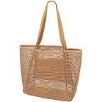 Gyeukham Mesh Beach Tote Bag For Women, Large Pool Bag With Water-Resistant Bottom For Cruise Travel